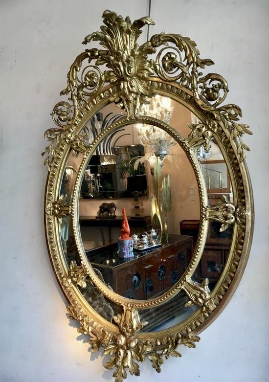 Specchio di legno e stucco dorato, XIX secolo