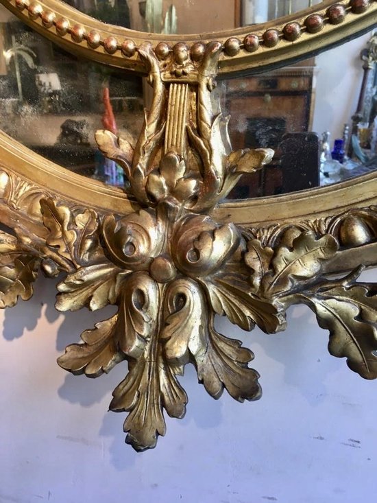 Specchio di legno e stucco dorato, XIX secolo