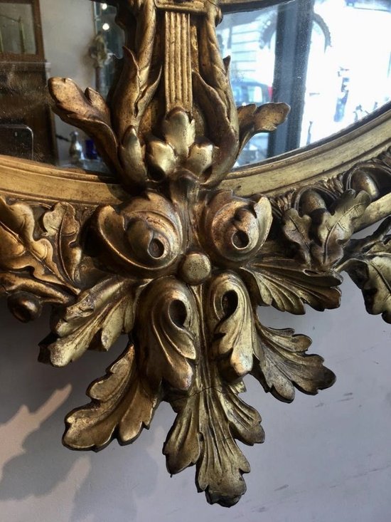 Specchio di legno e stucco dorato, XIX secolo