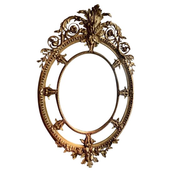 Wood and Gilded Stucco Mirror, 19th Century