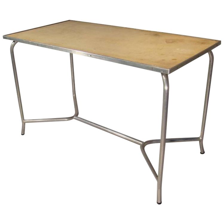 Tavolo in alluminio Art Déco modernista, circa 1930/1950
