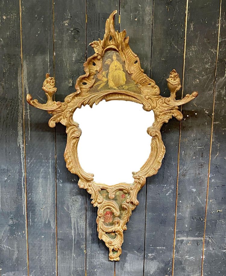 Specchio in stile Regence del XIX secolo, decorazione "cinese