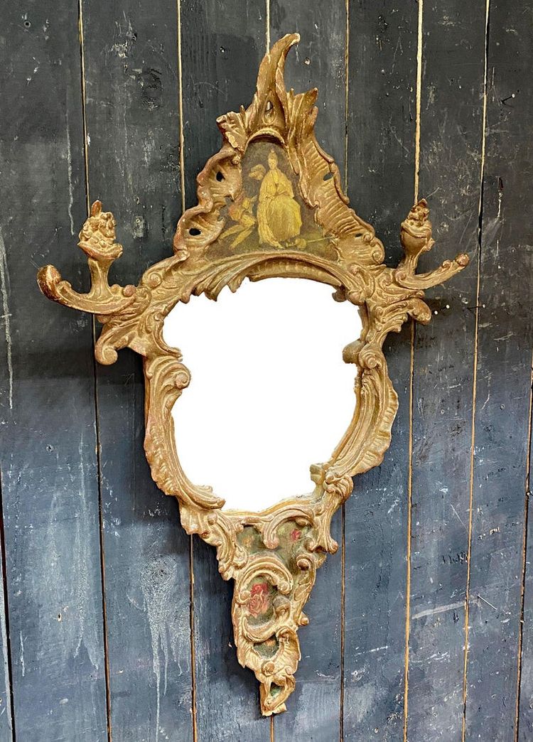 Specchio in stile Regence del XIX secolo, decorazione "cinese