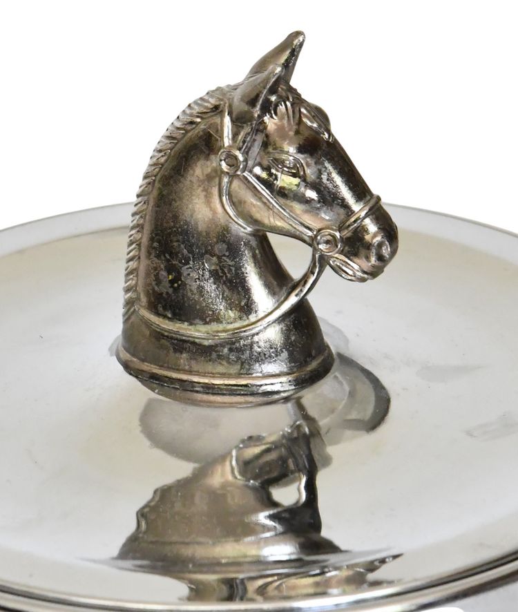 Equestrian horse-themed ice bucket, vintage 1970s