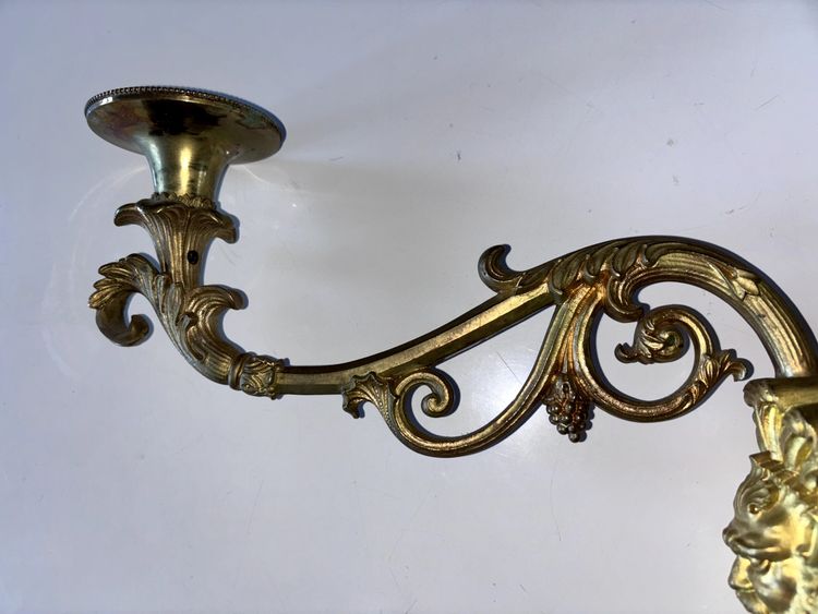 Pair of Louis XIV style sconces in chased ormolu Decorated with mascaron ( bacchus )