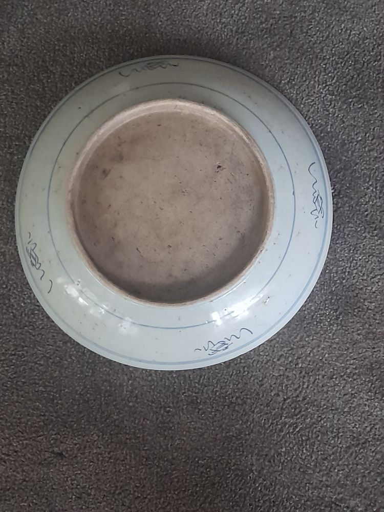 Cina Piatto bianco blu XVIII secolo