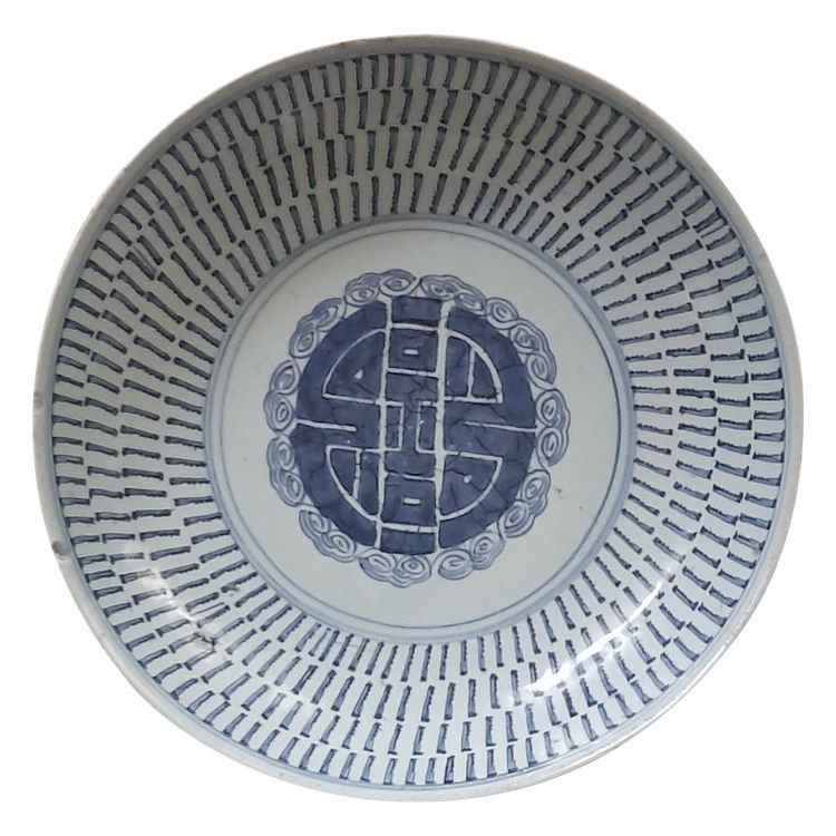 Cina Piatto bianco blu XVIII secolo