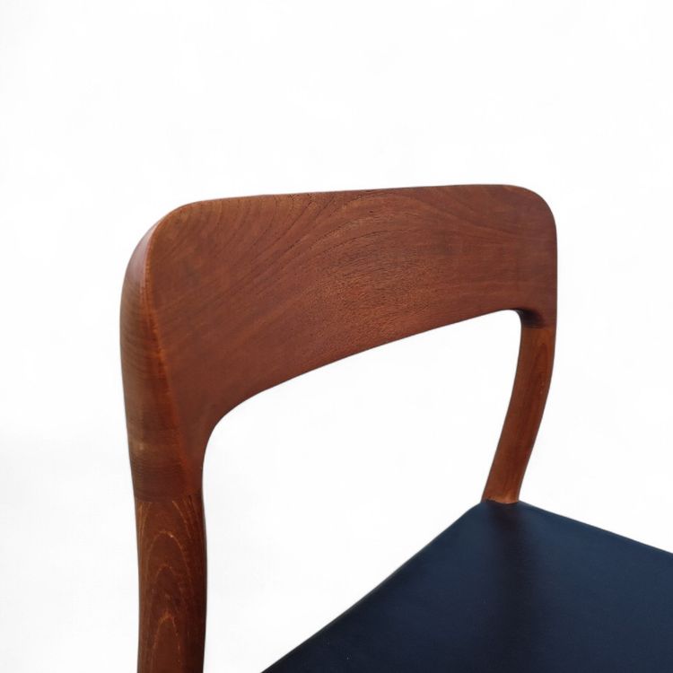 Series Of Six Solid Teak Chairs, Mod. 75, Niels O'moller