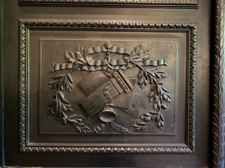 Very large blackened pearwood bookcase, Napoleon III period