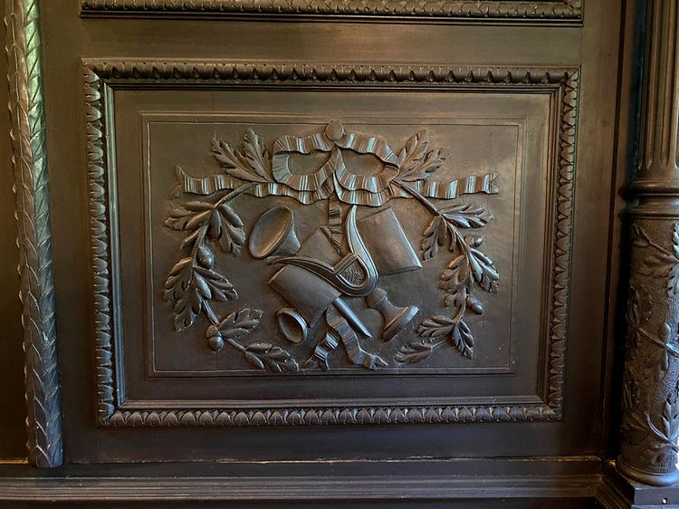 Very large blackened pearwood bookcase, Napoleon III period