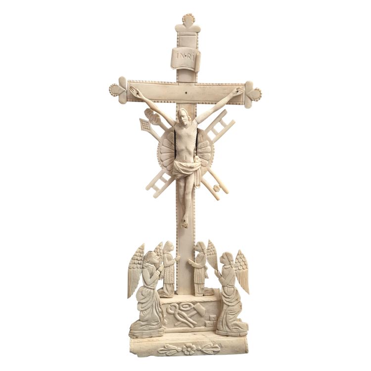 Calvary, Carved Bone Crucifix 19th century