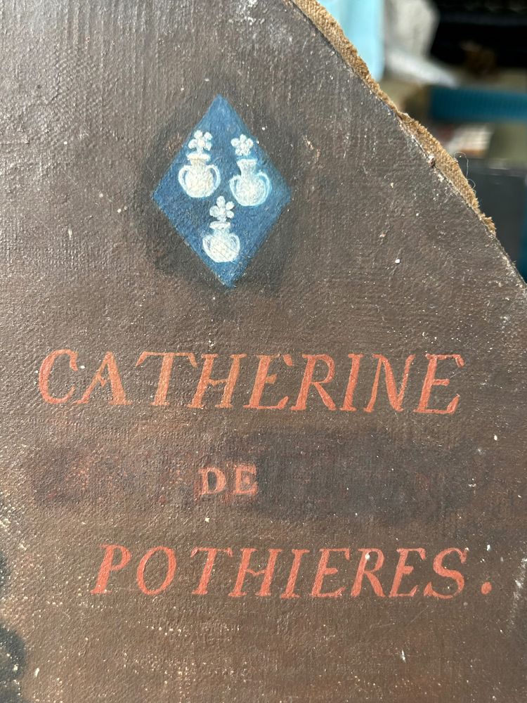 Ovales Frauenporträt aus dem 18. Jahrhundert Catherine De Pothieres Öl auf Leinwand H 73 Cm