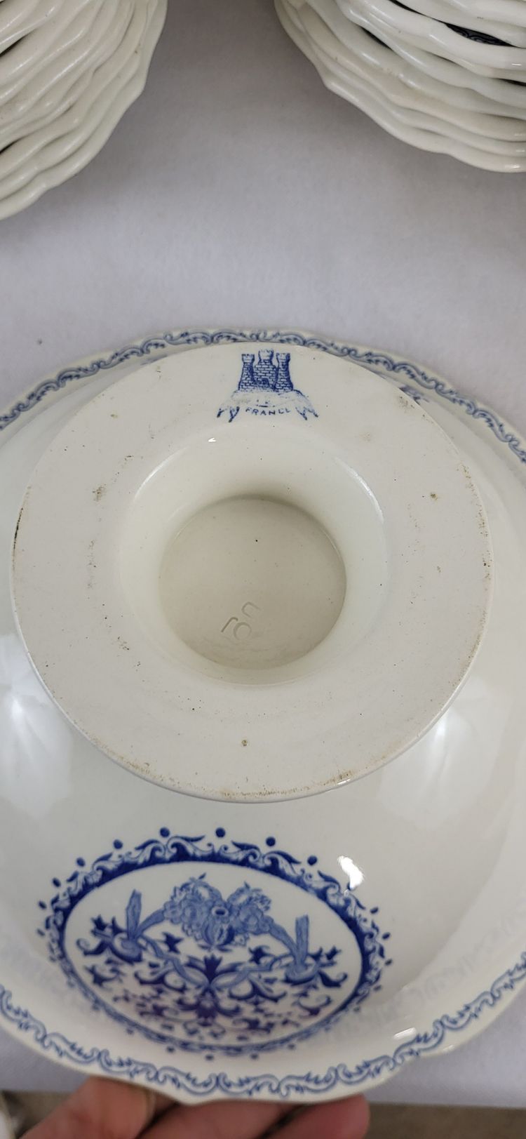 Gien dinner service, Rouen decor / 56 pieces 1960's