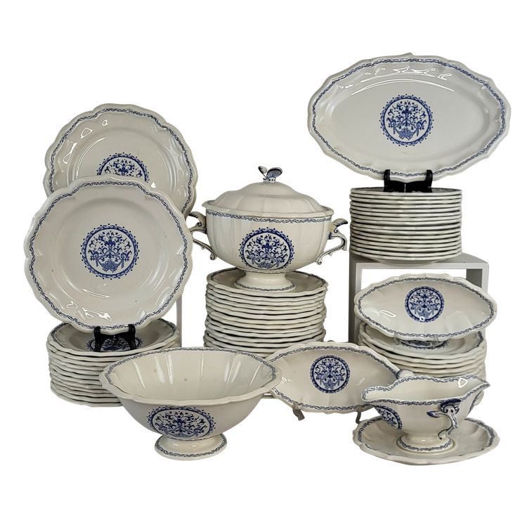 Gien dinner service, Rouen decor / 56 pieces 1960's