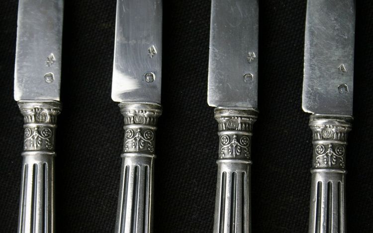 12 dessert knives thicket solid silver