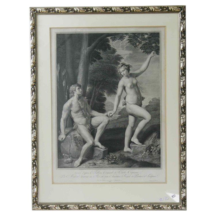 Etching from Carlo Cignani "the temptation"