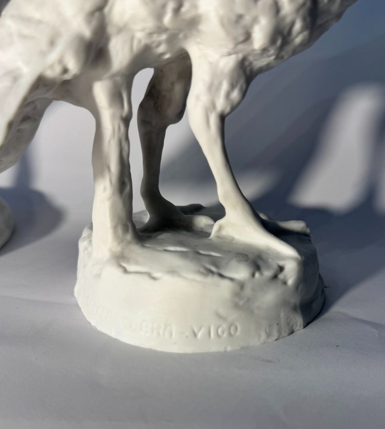 Couple of turkeys in porcelain bisque - Mariano Benlliure - Santa Clara de Vigo