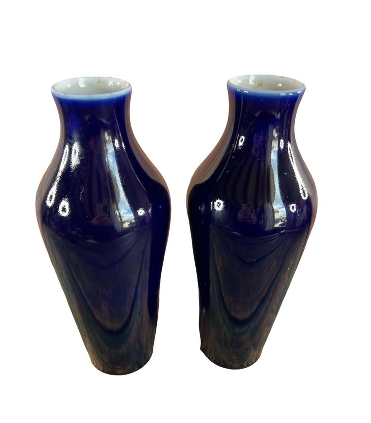 Coppia di vasi in porcellana - Manufacture de Sèvres - Blu intenso - Fine XIX/inizio XX secolo