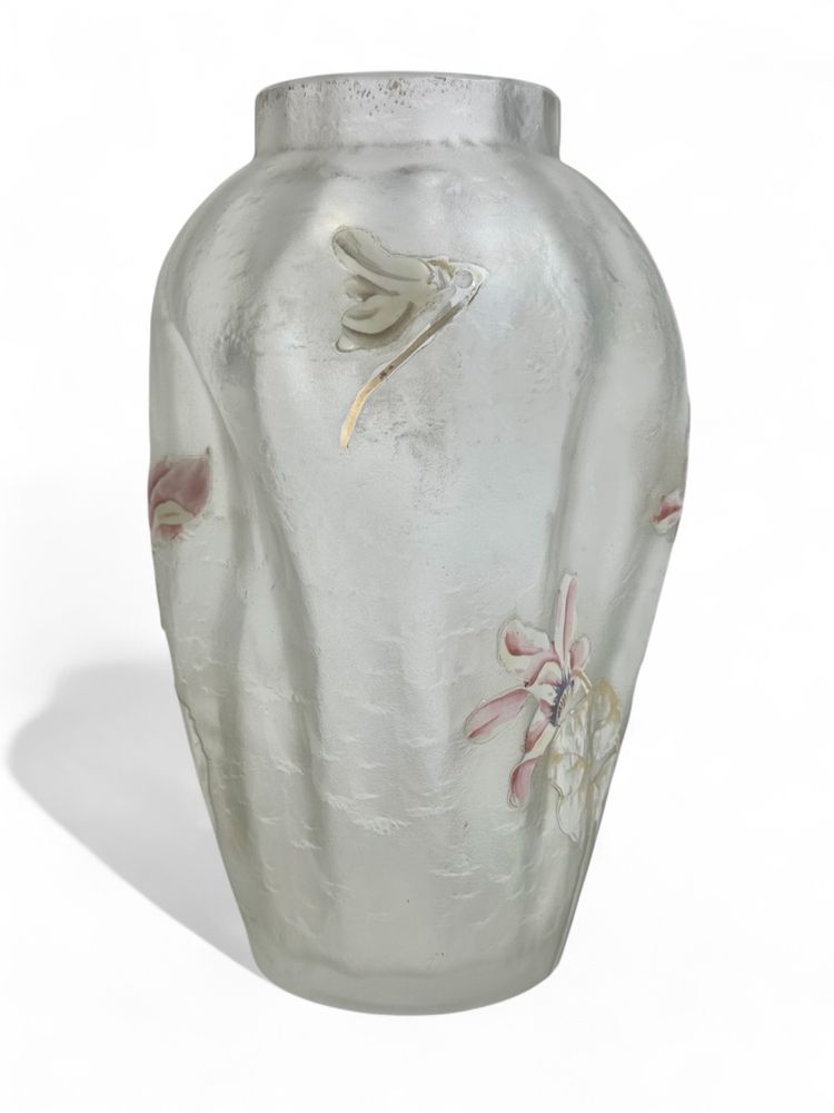 Montjoye - Legras Vase Triboulet mit Alpenveilchen-Dekor