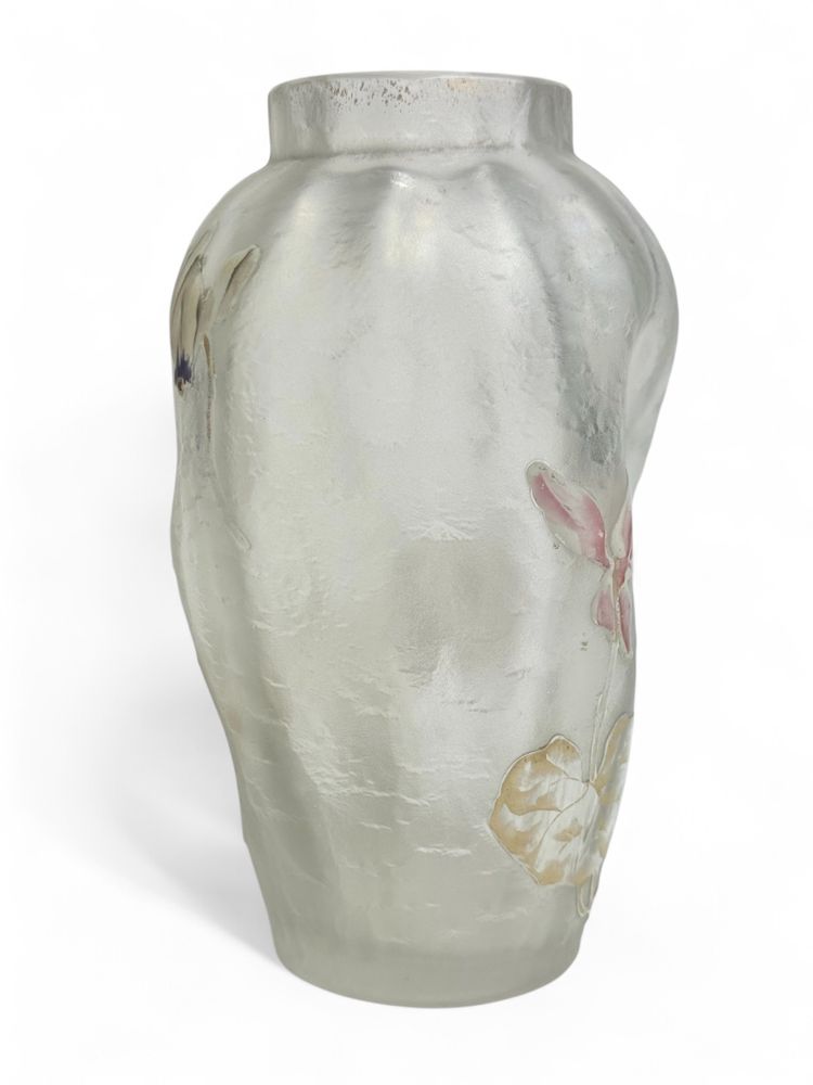 Montjoye - Legras Vase Triboulet mit Alpenveilchen-Dekor