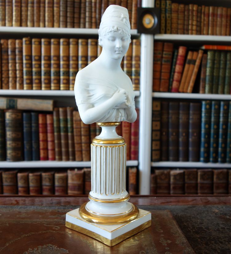 Niderviller (attributed to): bust of Madame Récamier in cookie Porcelain - early 19th century