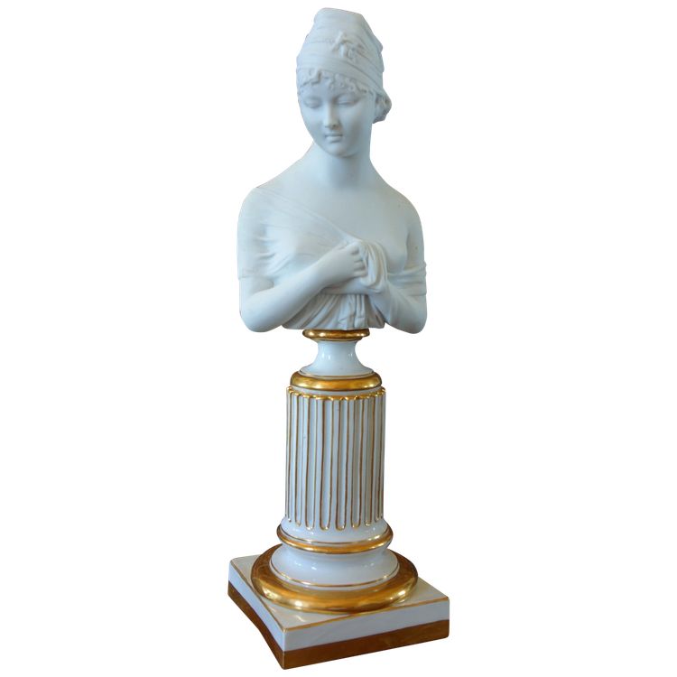 Niderviller (attributed to): bust of Madame Récamier in cookie Porcelain - early 19th century