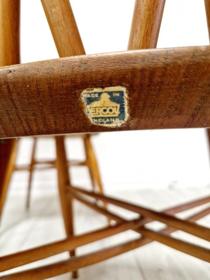 4 Ercol dining chairs with chandelier backs