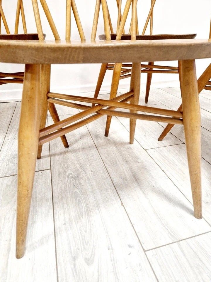 4 Ercol dining chairs with chandelier backs