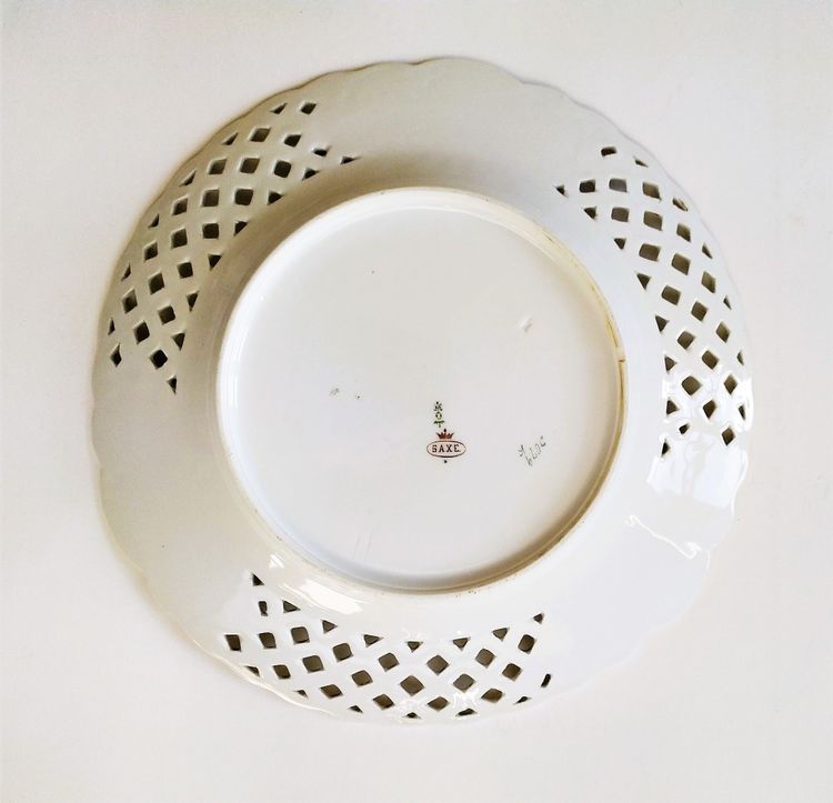 Openwork Plate Hand Painted Porcelain Saxony Hermann Ohme Germany Tableware