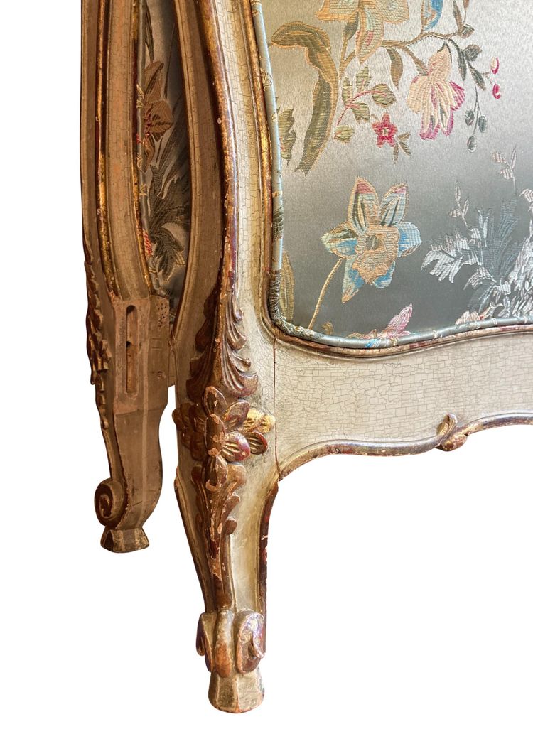 Letto matrimoniale in seta Luigi XV