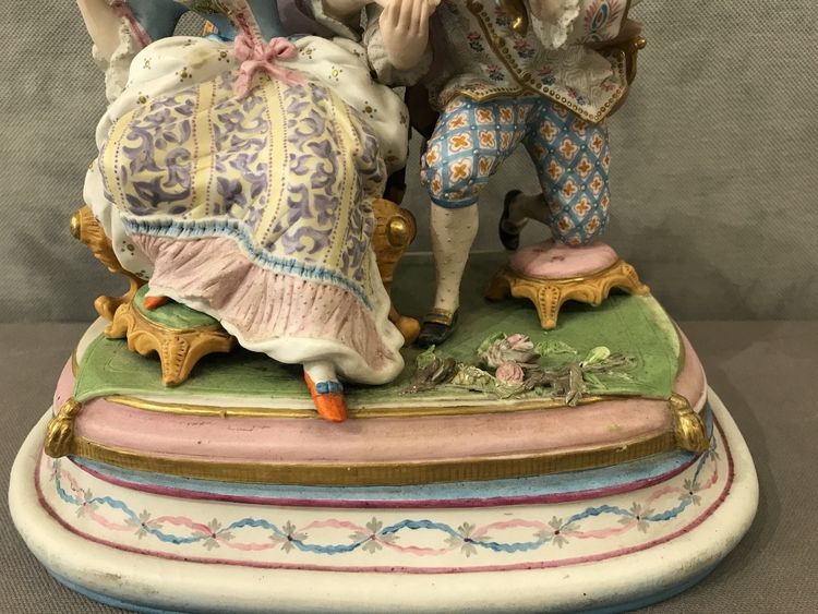 Late 19th century cookie porcelain subject, romantic group