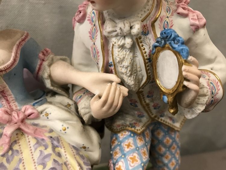 Late 19th century cookie porcelain subject, romantic group