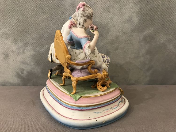Late 19th century cookie porcelain subject, romantic group
