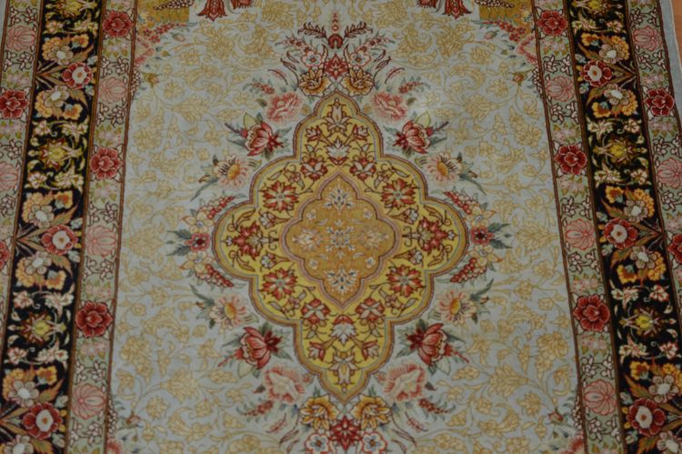 Tappeto Qom (Iran) - Seta - 102 x 76 cm