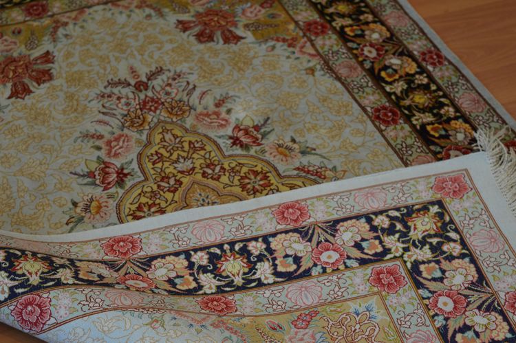 Tappeto Qom (Iran) - Seta - 102 x 76 cm