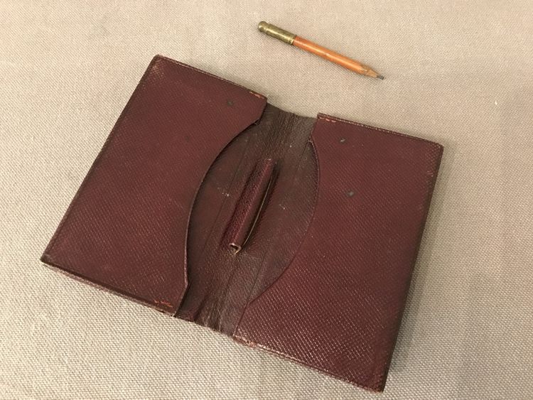Antique 19th century inlaid wood cardholder