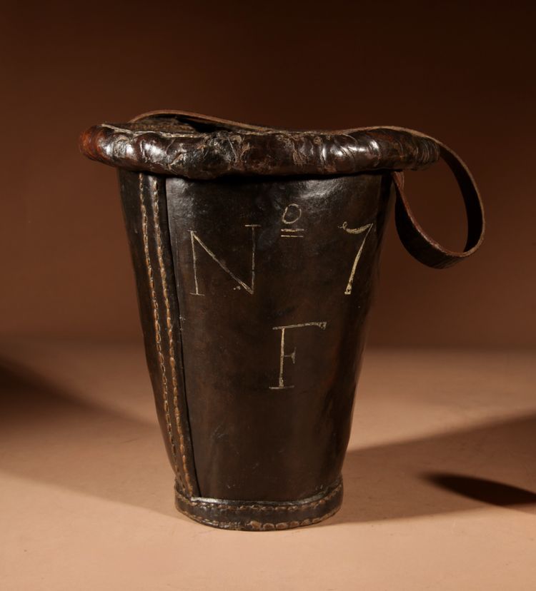  Dutch fire bucket in high-quality leather, dated 1776.