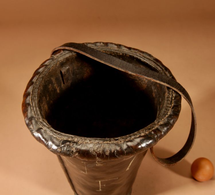  Dutch fire bucket in high-quality leather, dated 1776.