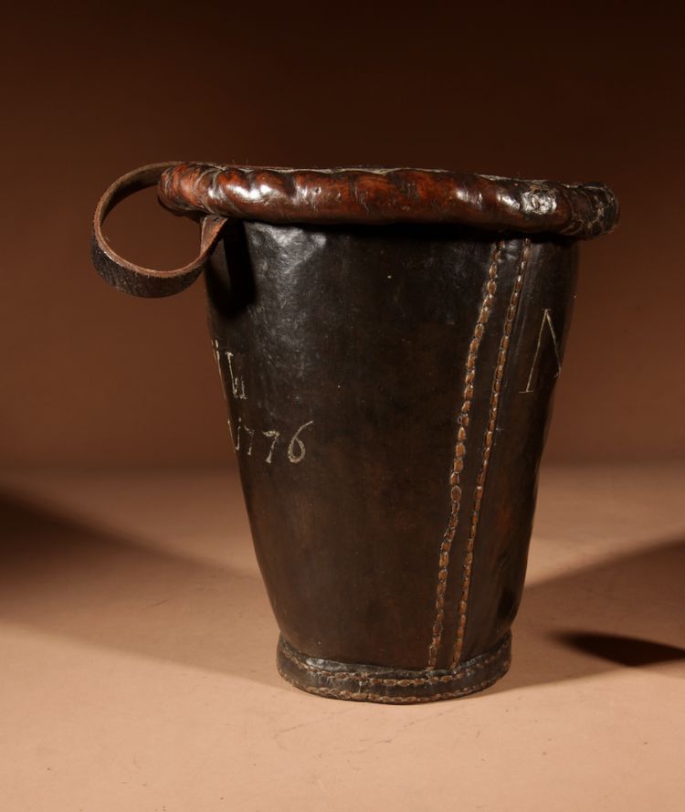  Dutch fire bucket in high-quality leather, dated 1776.