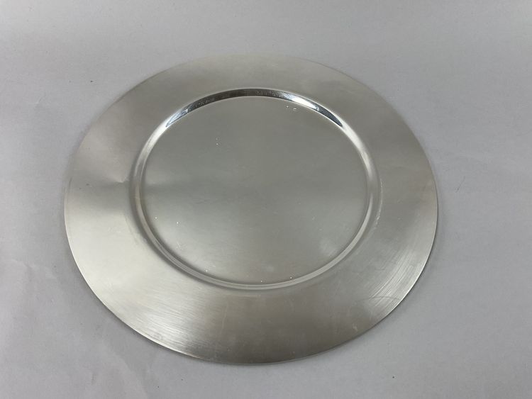  Assiettes de présentation en métal argenté 