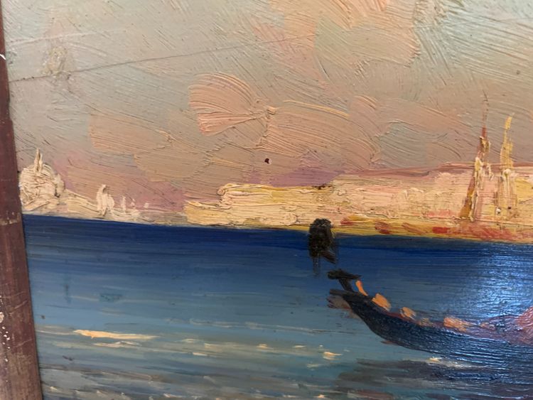 Oil on panel "View of the Grand Canal in Venice "20th century