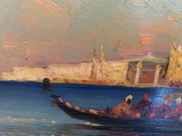 Oil on panel "View of the Grand Canal in Venice "20th century