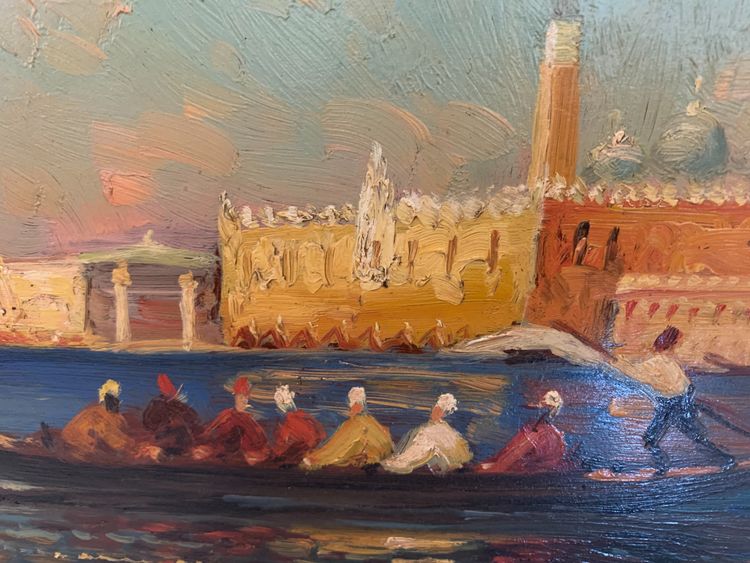 Oil on panel "View of the Grand Canal in Venice "20th century