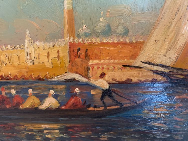 Oil on panel "View of the Grand Canal in Venice "20th century