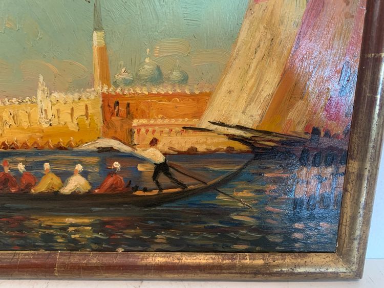Oil on panel "View of the Grand Canal in Venice "20th century