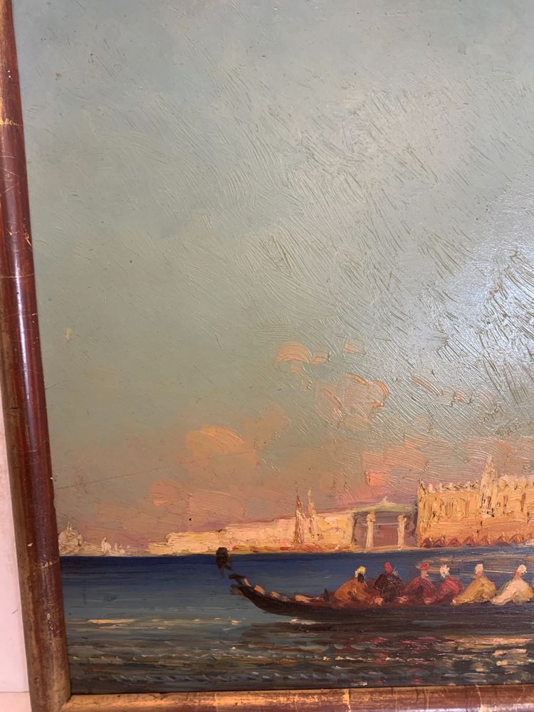 Oil on panel "View of the Grand Canal in Venice "20th century