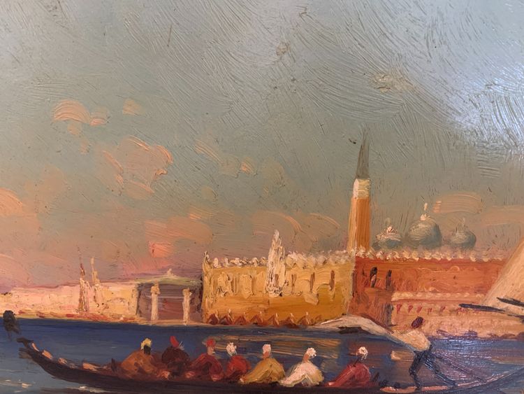 Oil on panel "View of the Grand Canal in Venice "20th century