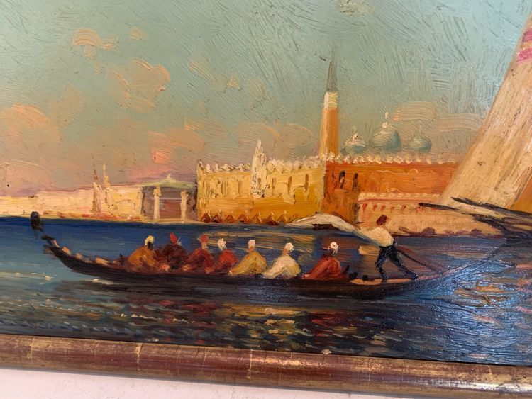 Oil on panel "View of the Grand Canal in Venice "20th century