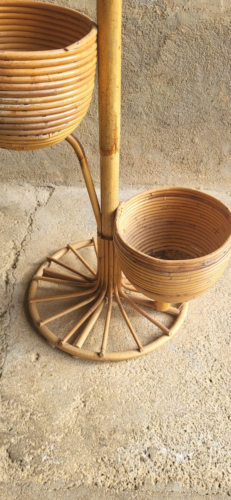 Rattan plant stand 1960's