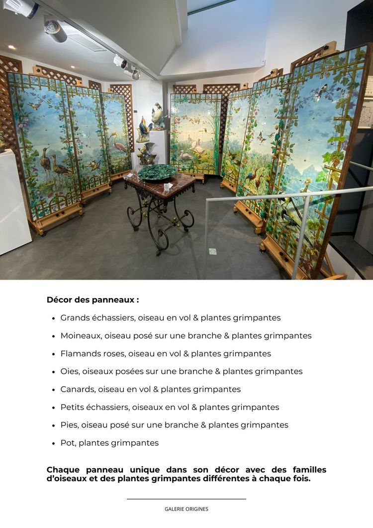 Creil Montereau, set di 8 pannelli in ceramica